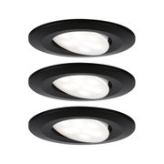 Sort LED-indbygningsspot med hvid justerbar lyskilde til fleksibel rumbelysning