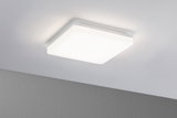 Firkantet hvid LED-loftlampe i plastik med moderne design til opholdsrum