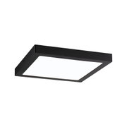 Black square metal LED ceiling light with white diffuser for modern interior lighting