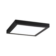 Schwarze quadratische LED-Deckenleuchte aus Metall mit weißem Diffusor für modernes Lichtdesign