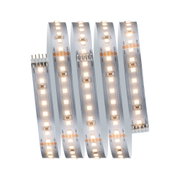 Flexibler LED-Lichtstreifen mit warmweißem Licht, 24V, ideal für moderne Wohnraumbeleuchtung.