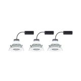 Three white LED recessed spotlights with black cable and driver for modern indoor lighting solutions