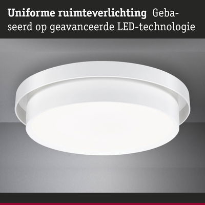 Ronde witte LED-plafondlamp van kunststof voor uniforme ruimteverlichting