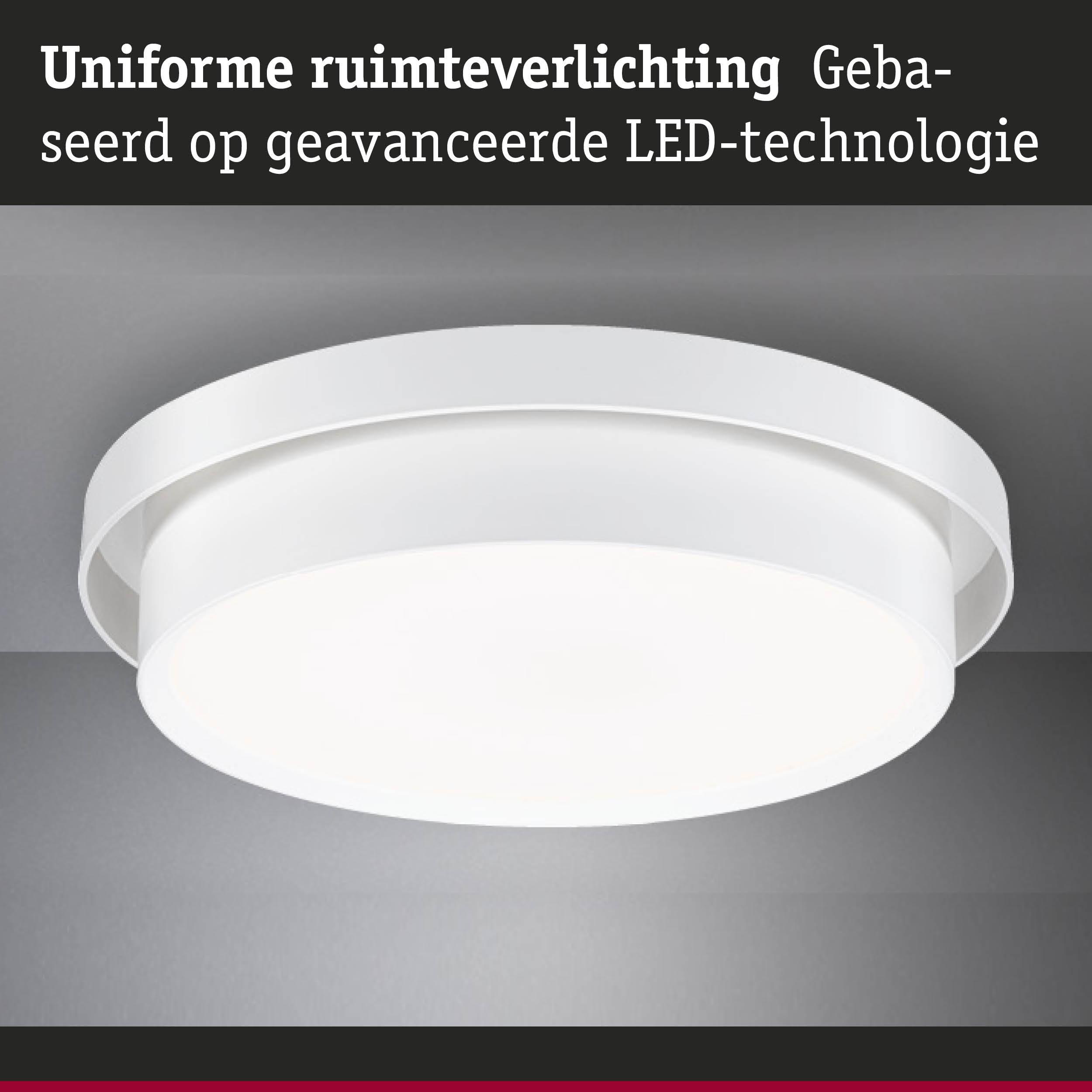 Ronde witte LED-plafondlamp van kunststof voor uniforme ruimteverlichting