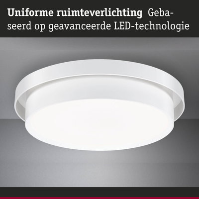 Ronde witte LED-plafondlamp van kunststof voor uniforme ruimteverlichting