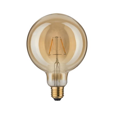 Ronde LED-lamp met amberkleurig glas en E27-fitting voor sfeervolle decoratieve verlichting