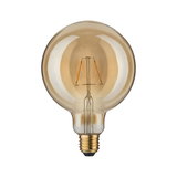 Ronde LED-lamp met amberkleurig glas en E27-fitting voor sfeervolle decoratieve verlichting