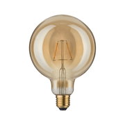 Runde LED-Glühbirne mit bernsteinfarbenem Glas und E27-Fassung für dekorative Beleuchtung