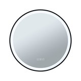 Runder LED-Spiegelleuchte mit schwarzem Rahmen und Touch-Bedienfeld für Badbeleuchtung