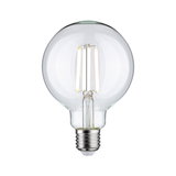 Clear LED filament bulb with E27 base for energy-efficient lighting and vintage style