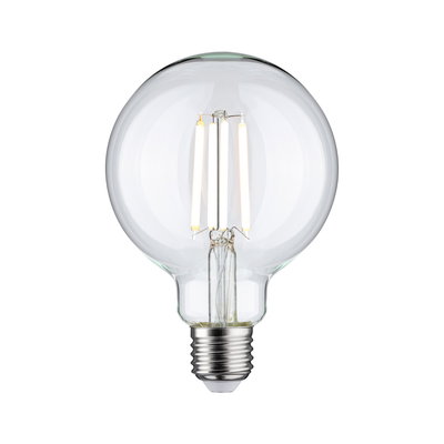 Klarer LED-Glühbirne mit sichtbaren Filamenten und E27-Fassung für energiesparende Beleuchtung