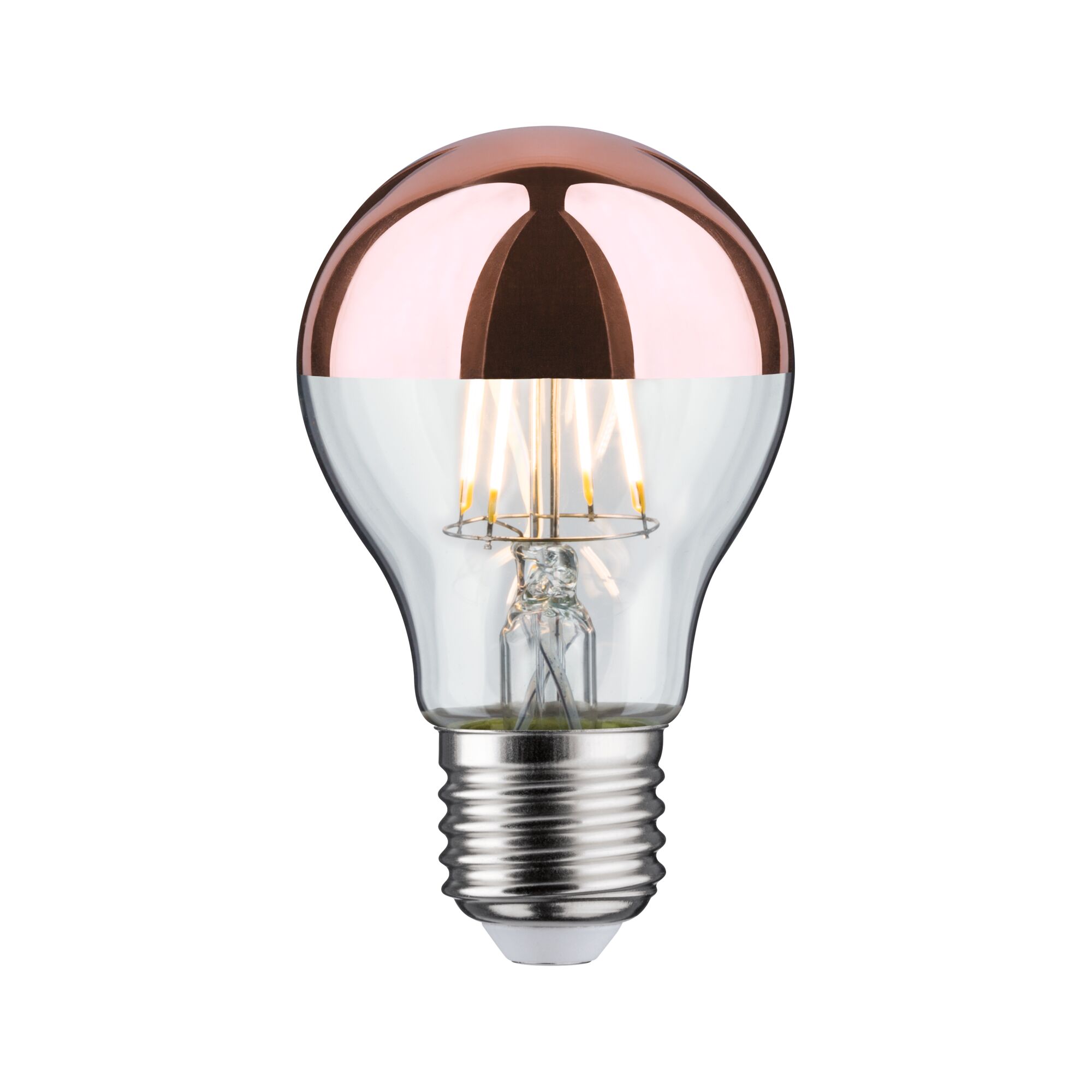 Modern Classic Edition 230 V Standard LED Pear Crown mirror E27 600lm 6,5W 2700K Crown mirror copper LED bulb with copper-tinted mirror glass and E27 base for energy-efficient lighting