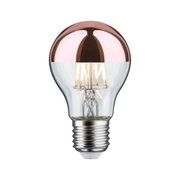 LED bulb with copper-tinted mirror glass and E27 base for energy-efficient lighting
