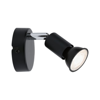 Sort metal LED-væglampe med justerbart hoved til målrettet indendørs belysning og moderne design