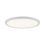Round white LED ceiling light with matte plastic frame for modern indoor lighting