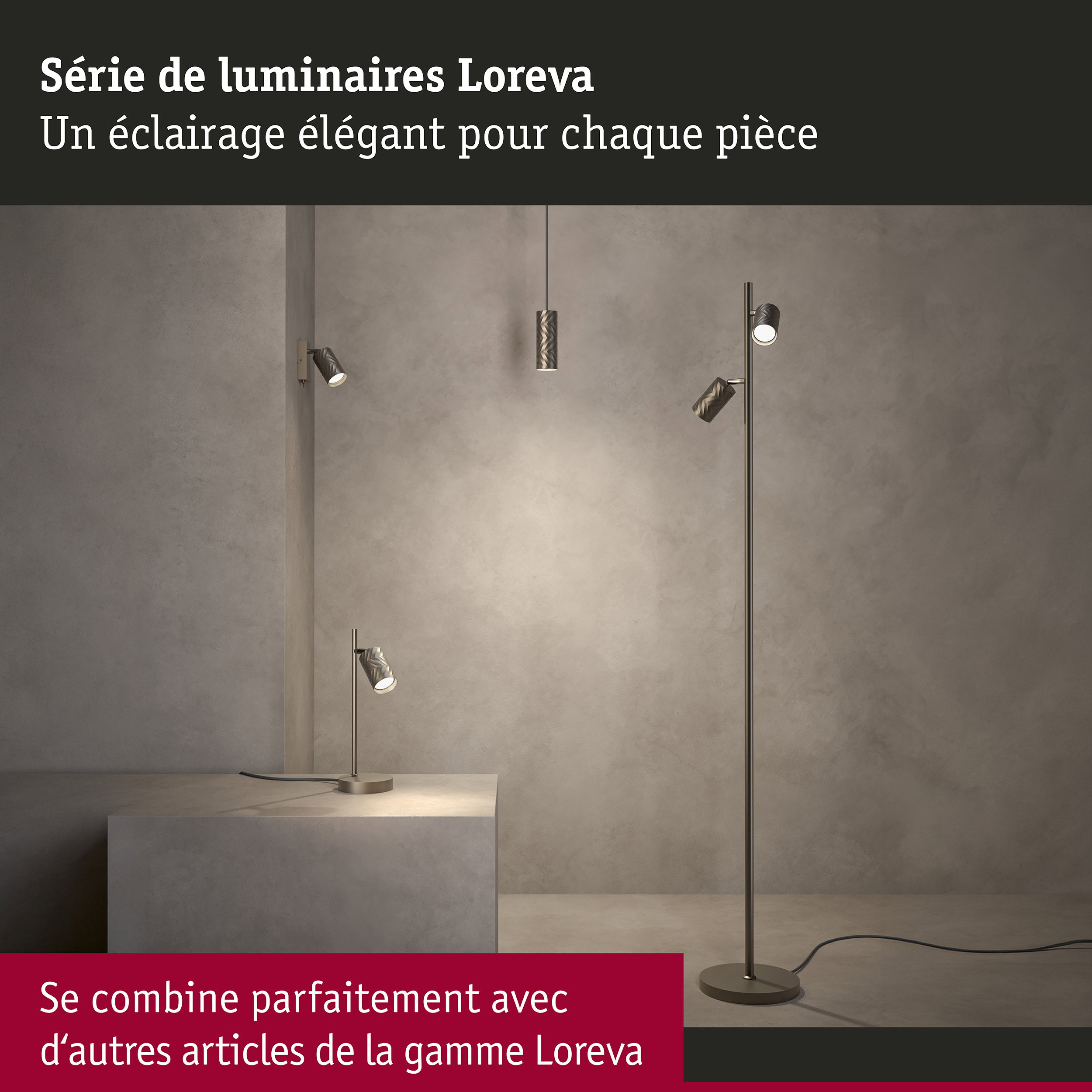 Spotlight Loreva GU10 max. 10W Titanium Métal