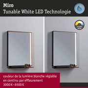 Miro miroir LED avec lumière blanche réglable 3000K-6500K pour salle de bain et salon