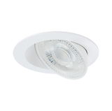 White recessed spotlight with adjustable glass reflector for flexible LED ceiling lighting