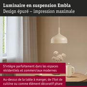 Suspension Embla beige en métal au design épuré pour espaces résidentiels modernes