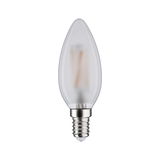 Frosted white LED candle bulb with E14 base made of glass for energy-efficient lighting