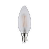 Frosted white LED candle bulb with E14 base made of glass for energy-efficient lighting