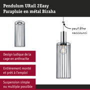 Suspension URail 2Easy Biraha en métal anthracite avec cage design et ampoule LED visible pour éclairage moderne