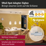 URail Spot Adapter Zigbee in Silber für smarte Lichtsteuerung mit Alexa und Google Assistant Integration
