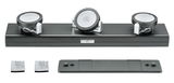 Three-light anthracite LED track with adjustable spotlights and on/off switch for living spaces
