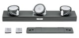 Three-light anthracite LED track with adjustable spotlights and on/off switch for living spaces