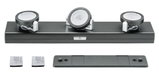 Three-light anthracite LED track with adjustable spotlights and on/off switch for living spaces