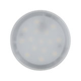 Rundes LED-Leuchtmittel mit milchigem Kunststoffgehäuse in Grau für energiesparende Beleuchtung
