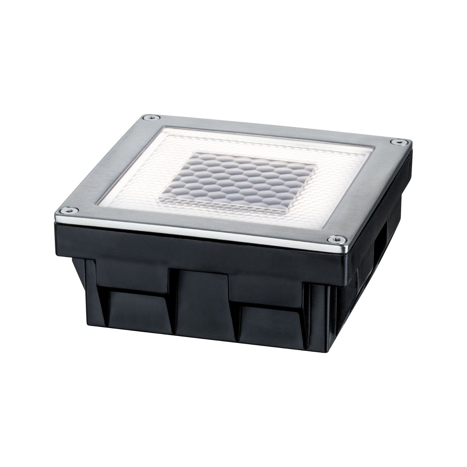 Solar LED-grondinbouwlamp Cube IP67 2700K 3,6lm Edelstaal/Helder
