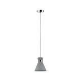 Suspension moderne en béton gris avec accent chromé et câble pour éclairage intérieur élégant