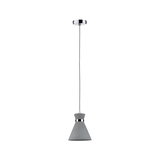 Modern pendant light in grey concrete with chrome accent and cable for stylish home lighting