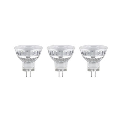 Three clear LED reflector bulbs with GU5.3 base for energy-efficient lighting solutions