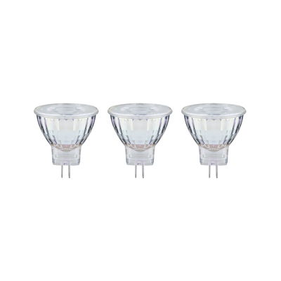 Drei transparente LED-Reflektorlampen mit GU5.3 Sockel für energiesparende Beleuchtung