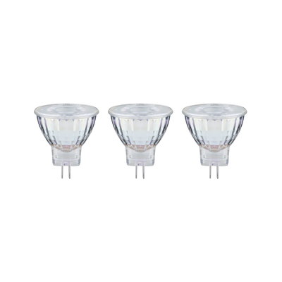 Drei transparente LED-Reflektorlampen mit GU5.3 Sockel für energiesparende Beleuchtung