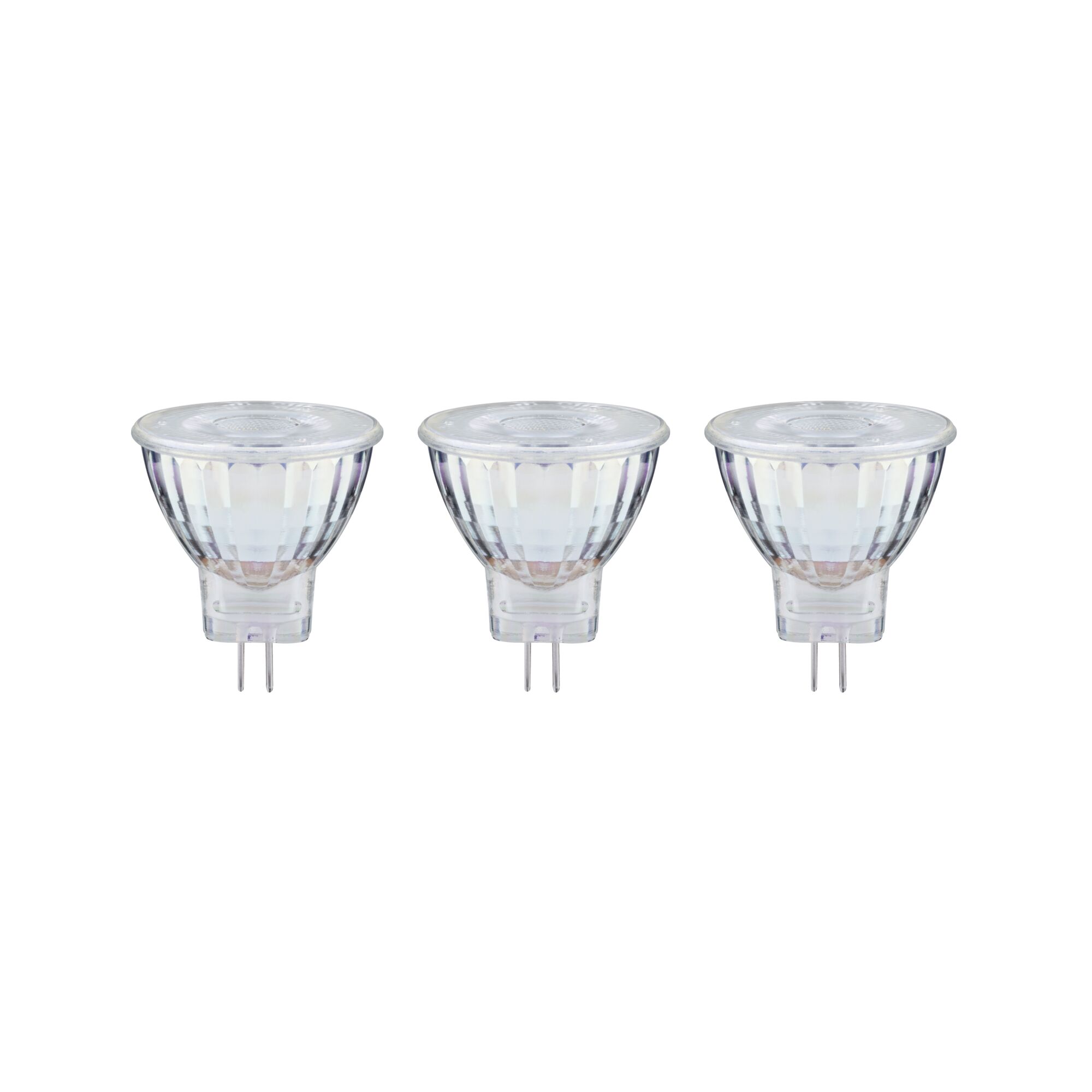 Standard 12 V LED-reflektor GU4 3x184lm 3x1,8W 2700K Sølv Tre klare LED-reflektorpærer med GU5.3 fatning til energieffektiv belysning