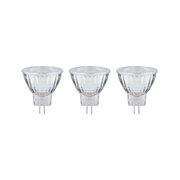 Drei transparente LED-Reflektorlampen mit GU5.3 Sockel für energiesparende Beleuchtung