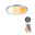 VariFit LED-indbygningspanel Dim to Warm Areo IP44 rund 175mm 13W 1200lm 3 Step Dim to warm Krom mat dæmpbar Rund LED-loftlampe med sølvfarvet aluminiumsramme og tretrins dæmpbar varm hvid belysning.