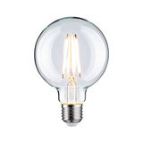 Clear LED filament bulb with E27 base for energy-efficient lighting and vintage style