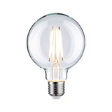 Clear LED filament bulb with E27 base for energy-efficient lighting and vintage style