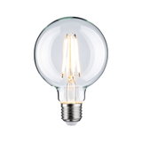 Clear LED filament bulb with E27 base for energy-efficient lighting and vintage style