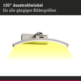 Gebogene LED-Wandleuchte aus gebürstetem Metall mit 120° Ausstrahlwinkel und warmweißem Licht