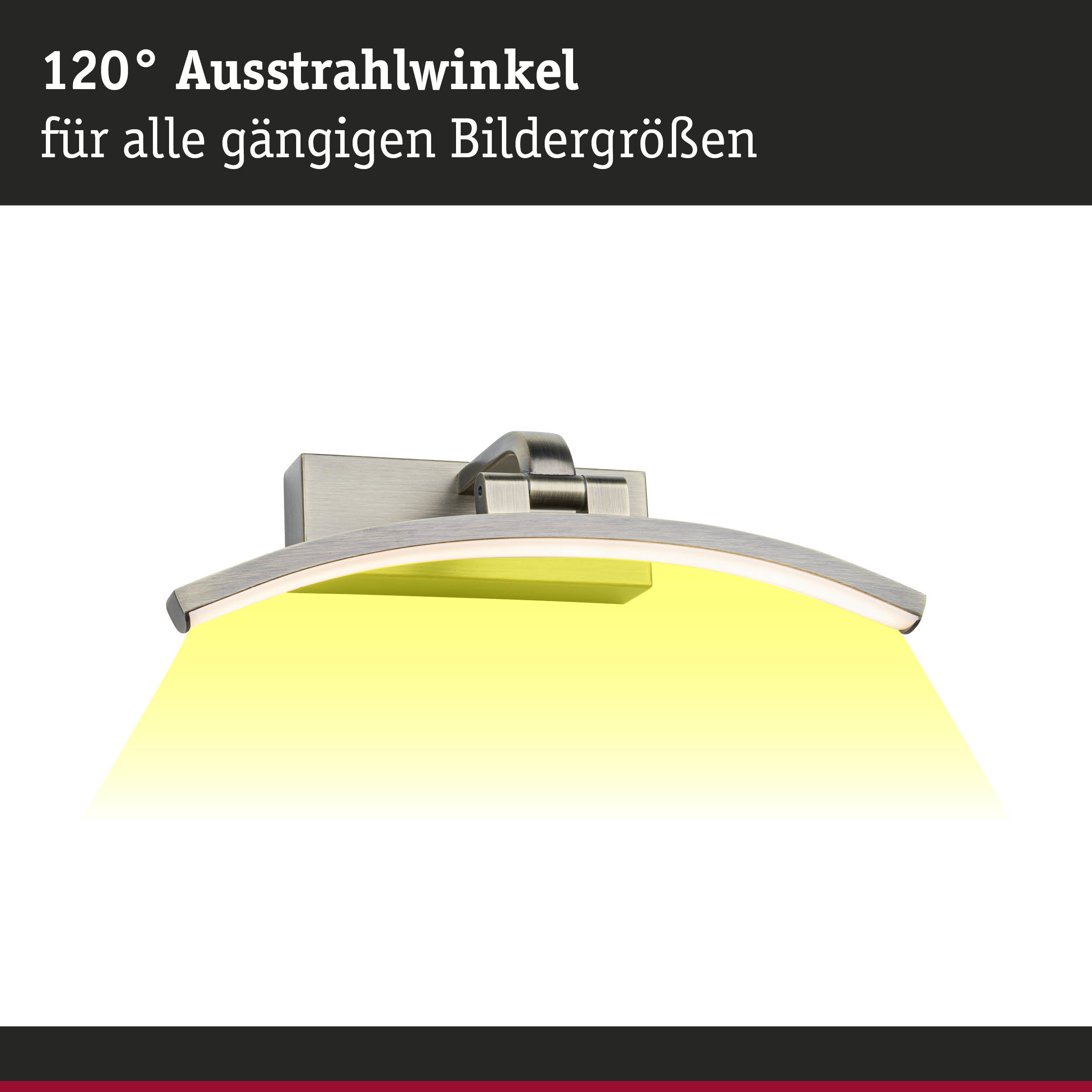 Wandleuchte aus gebürstetem Metall mit 120° Ausstrahlwinkel und warmweißem LED-Licht