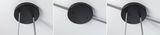 Black round metal ceiling mount with grey textile cables for modern pendant lighting fixtures.