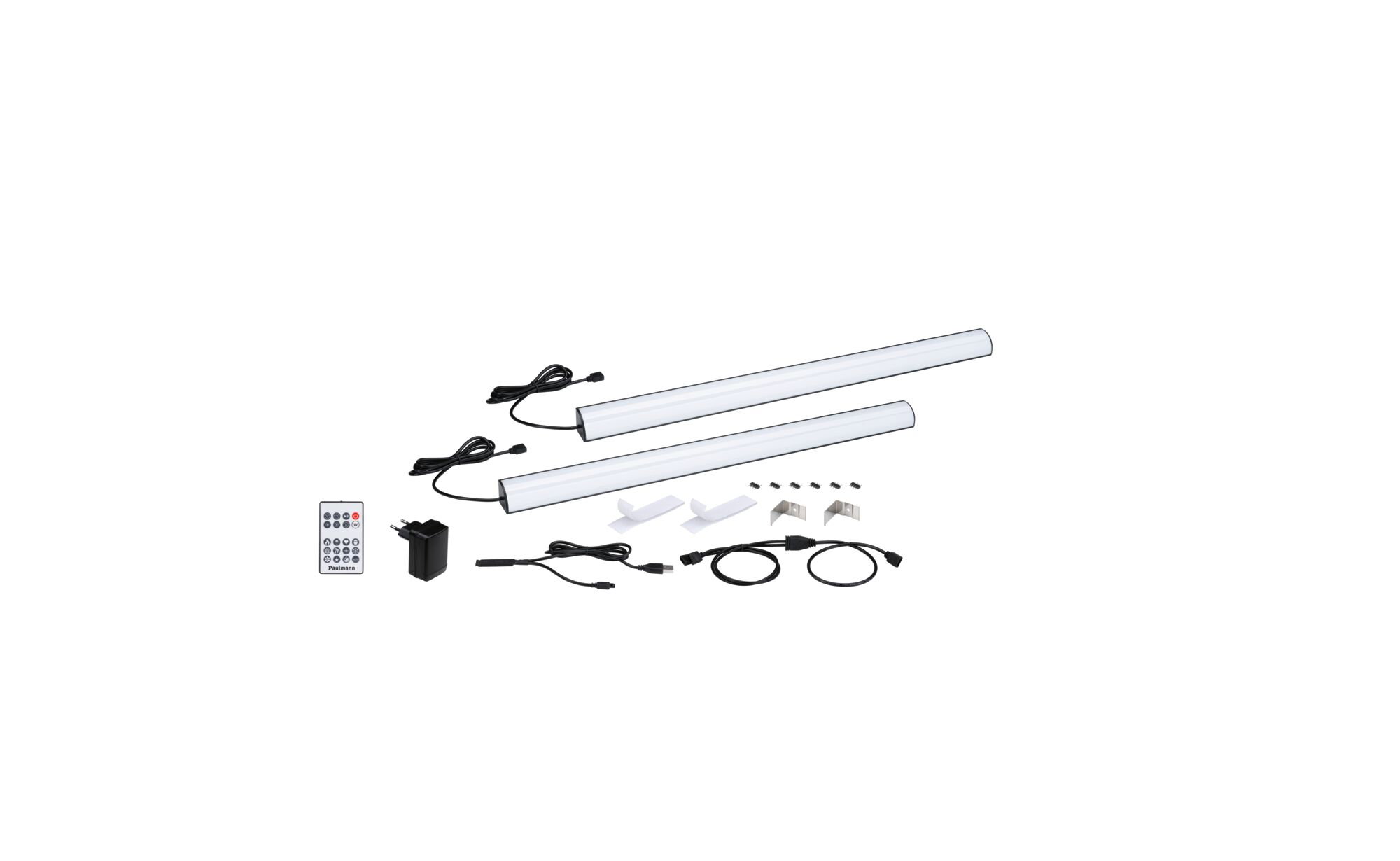 Ensemble de lampes LED blanches sous meuble avec télécommande et accessoires pour éclairage flexible