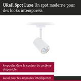 Spot URail Spot Luxe blanc moderne pour système rail avec ampoules intelligentes compatibles