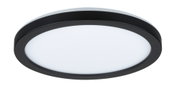 Rundes LED-Deckenlicht mit schwarzem Metallrahmen und weißem Diffusor für moderne Raumbeleuchtung