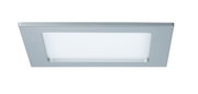 Rechteckige LED-Deckenleuchte aus silbernem Aluminium mit weißem Diffusor für moderne Beleuchtung